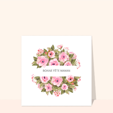 carte fête des mères : Roses à l`aquarelle bonne fête maman