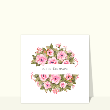 Roses à l`aquarelle bonne fête maman