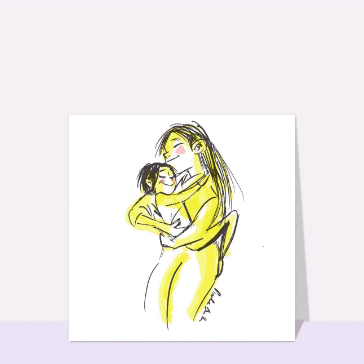 carte fête des mères : Une maman et sa fille