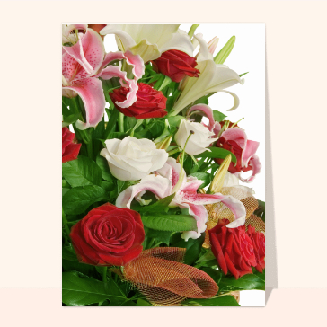 Carte fête des mères avec des fleurs : Composition florale pour la fête des mères