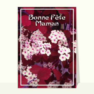 Carte Bonne fête maman avec des fleurs
