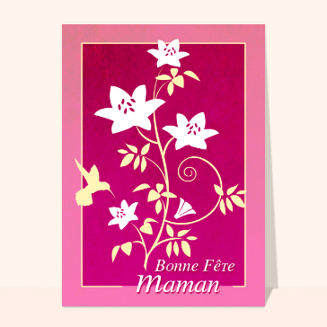 Bonne fete maman et fleurs stylisées