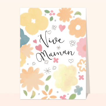 Vive maman au milieu des fleurs