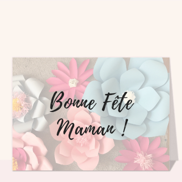 Fête des mères sur fond de fleurs papiers