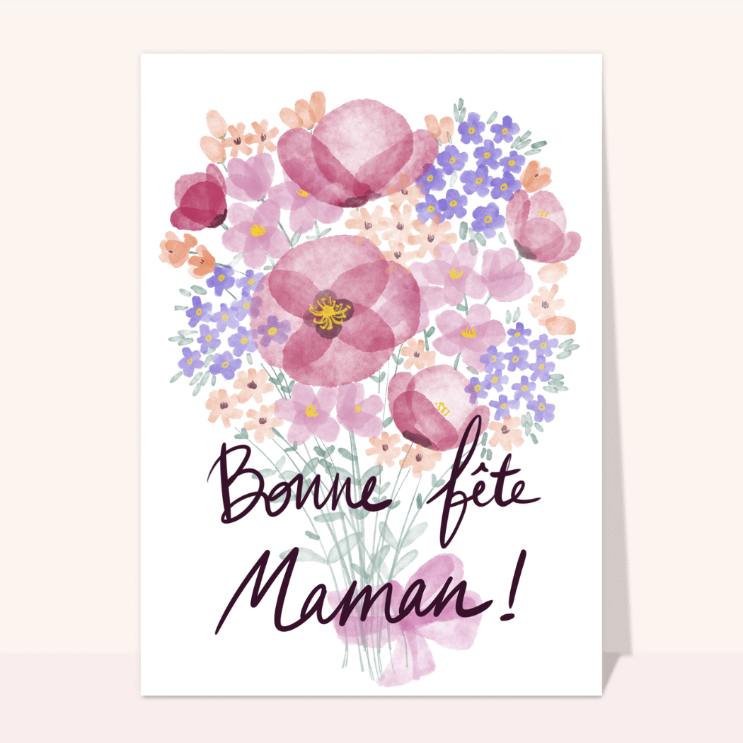 Carte Bonne Fête Maman Bouquet Géant : Envoyer une vraie Carte Fête Des  Mères Avec Des Fleurs dès 0,99€ - Merci Facteur
