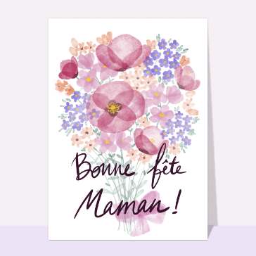 Carte Bonne fête maman bouquet géant