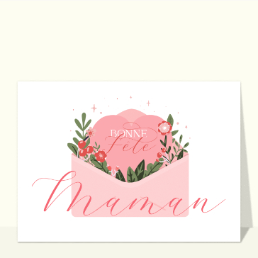 Carte Enveloppe de fleurs pour maman