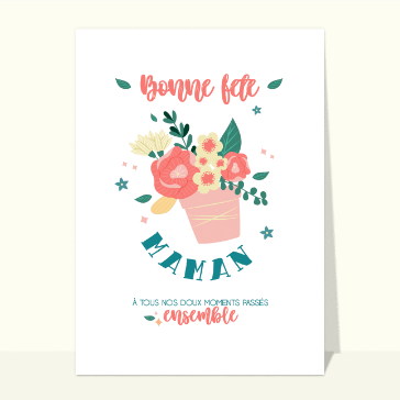 Carte Un pot de fleurs pour ma maman