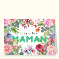 Cartes fête des mères avec des fleurs pour votre texte
