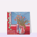 Cartes fête des mères avec des fleurs pour votre texte