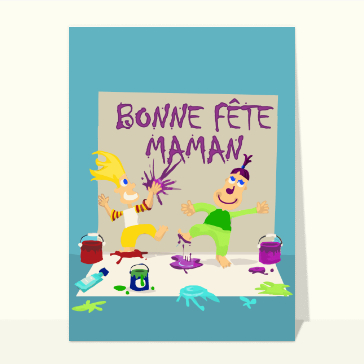Bonne fête maman à la peinture