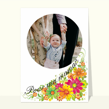 Carte bonne fête maman personnalisée : Pour ma maman personnalisable