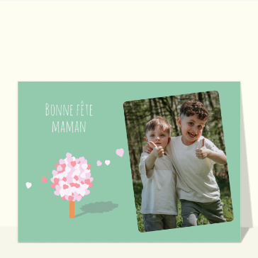 Carte bonne fête maman personnalisée : Fête des mères et arbre d`amour