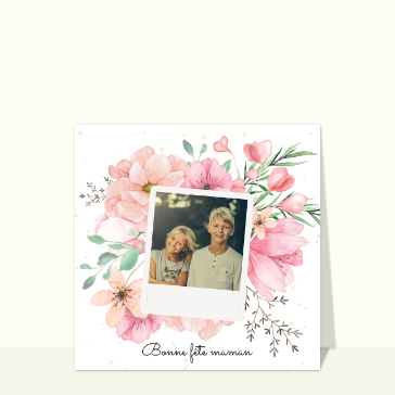 Bonne fête maman et fleur pastelle