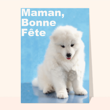 Maman, bonne fête et petite chien