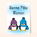 Cartes fête des mères avec des animaux pour votre texte