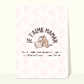 Cartes fête des mères avec des animaux pour votre texte