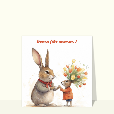 Petit lapin coiffé de fleurs