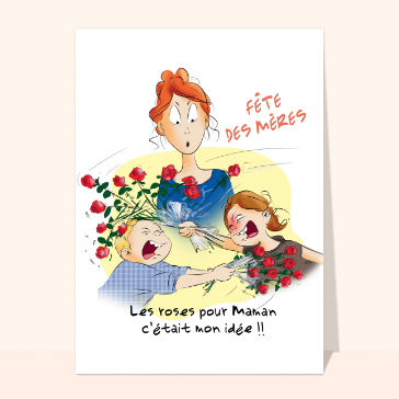 Carte de fête des mères amusante : Fête des mères en bande dessinée
