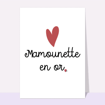 Carte Mamounette en or