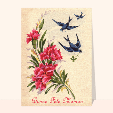 Hirondelles bonne fête maman