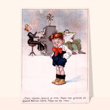 Carte ancienne maman qui chante