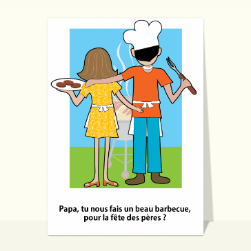 carte de fête des pères : Un beau barbecue pour la fête des pères