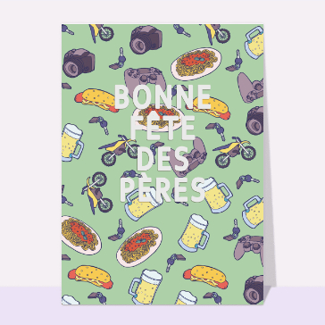 carte de fête des pères : Les objets de papa
