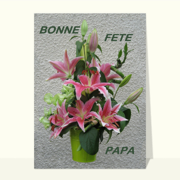 carte de fête des pères : Pot de fleurs pour le fete des peres