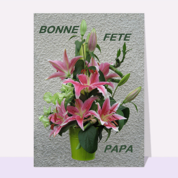 carte de fête des pères : Pot de fleurs pour le fete des peres