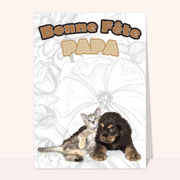 Fête des pères comme chien et chat