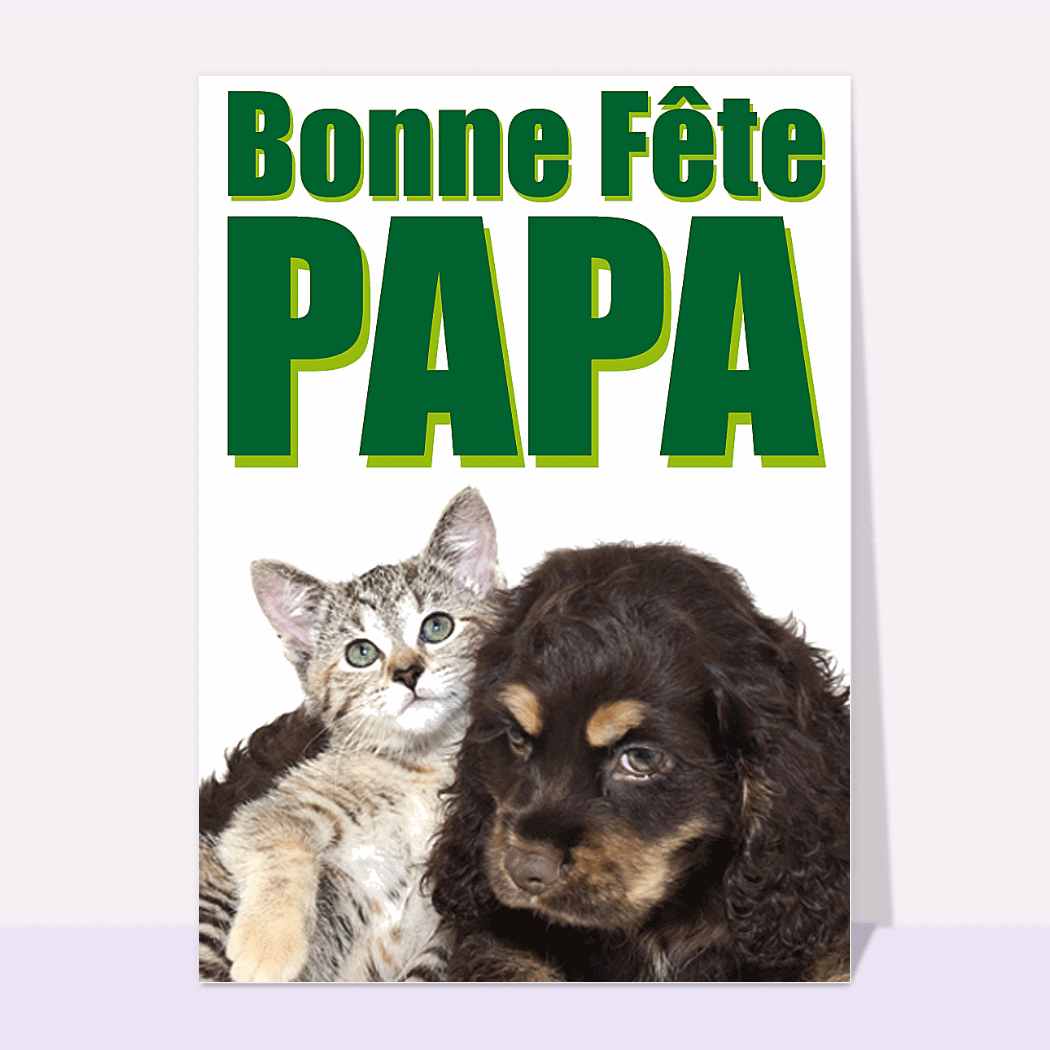 Carte Bonne Fête Papa - Chasse, Chien Et Canards - Illustration Vintage