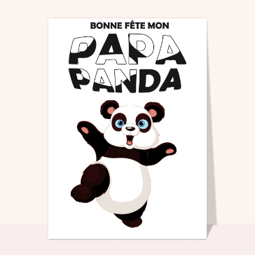 Carte fête des pères et animaux : Bonne fête papa panda