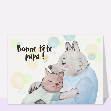 Carte Bonne fête papa comme chien et chiot