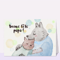 Cartes fête des pères et animaux pour votre texte