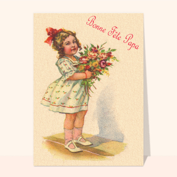 Bonne fête papa avec une petite fille