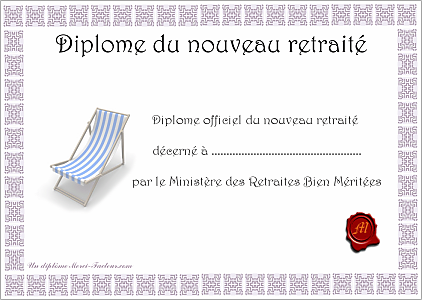 diplome gratuit depart a la retraite a imprimer