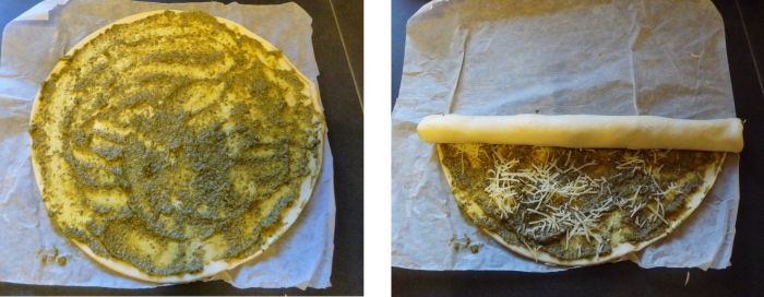 Recette de roulés feuilleté au Pesto pour manger en apéritif au reveillon de nouvel an