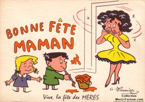 Vive la fête des Mères. Dessin de Meunier