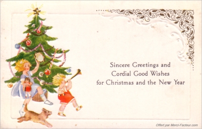 carte postale ancienne de Noel pour imprimer gratuite