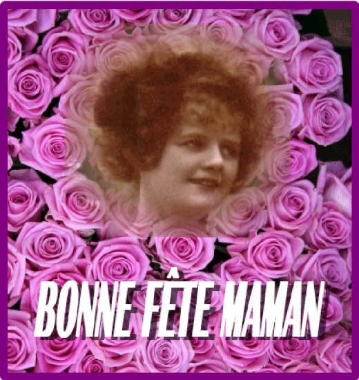 Image pour carte de fête des mères avec roses et BONNE FETE MAMAN