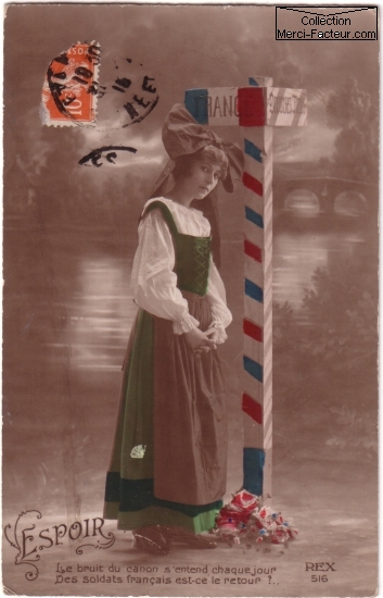 Cartes Postales Anciennes Patriotiques De La Guerre 14 18 Merci Facteur