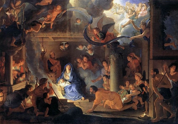 Nativité de Charles Le Brun pour carte de Noel