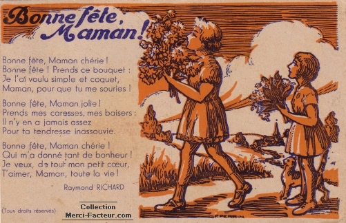 Poème pour la fete des meres