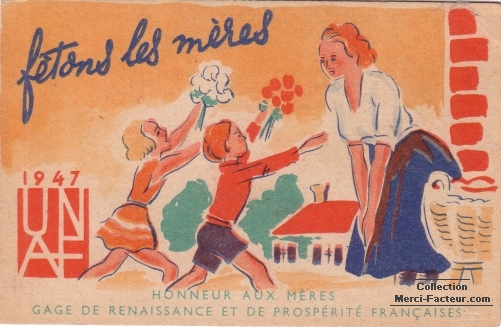 Fetons les mères pour la fete des mères 1947