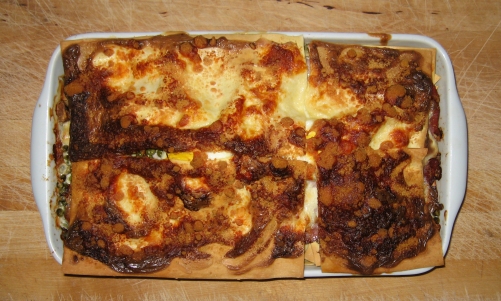 Les lasagnes petits poids champignons