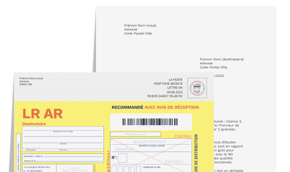 Courrier recommandé avec avis de réception