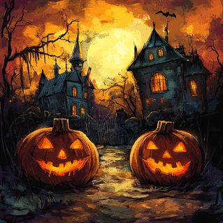 carte Citrouilles festives et manoir hanté 