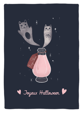 carte Potion magique avec des chats malicieux 