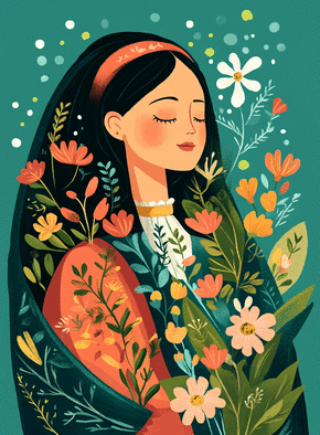 carte Fleurs éclatantes pour une Sainte Catherine joyeuse 